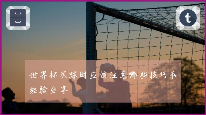 世界杯买球时应该注意哪些技巧和经验分享